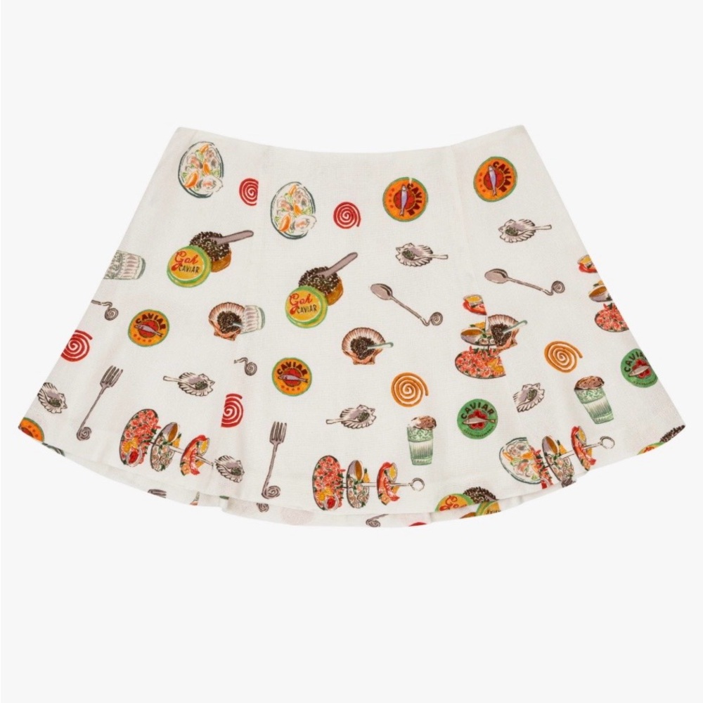 Lisa Says Gah White Skirt with Playful Print - Picture 4 of 5
